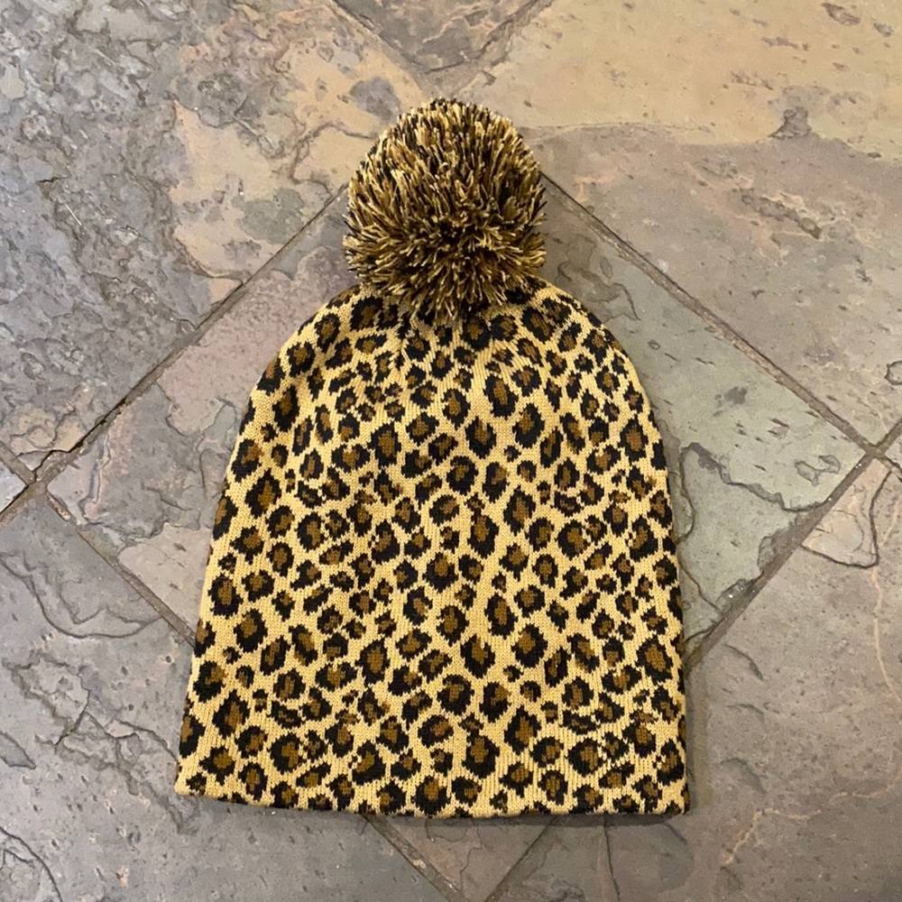 Leopard print beanie